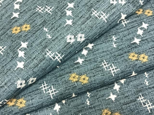 平和屋着物▽小紋　単衣　琉球絣　綿　未使用　AABA7656fy