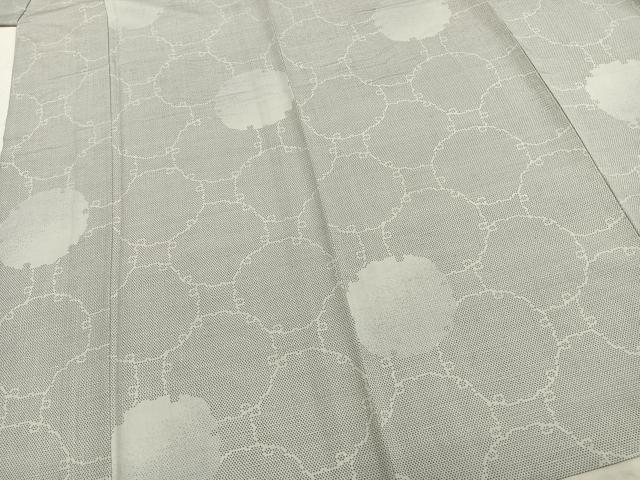 平和屋着物▽上質な紬　単衣　雪輪文　正絹　逸品　AABA7672fy 平和屋着物▽上質な紬 単衣 雪輪文 正絹 逸品 AABA7672fy