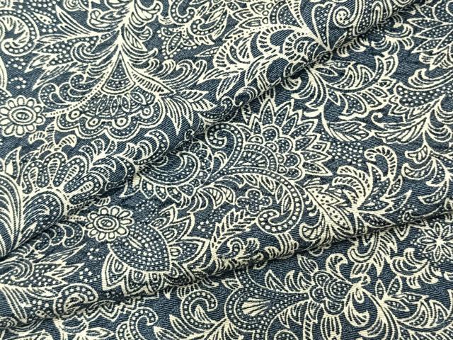 平和屋着物▽上質な小紋　単衣　草花文　正絹　逸品　AABA7687fy