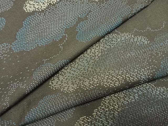 平和屋着物▽本場大島紬　単衣　雲取り文　正絹　逸品　AABA7689fy