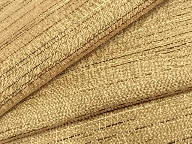 平和屋着物▽上質な紬　単衣　横縞　正絹　逸品　AABA7717fy