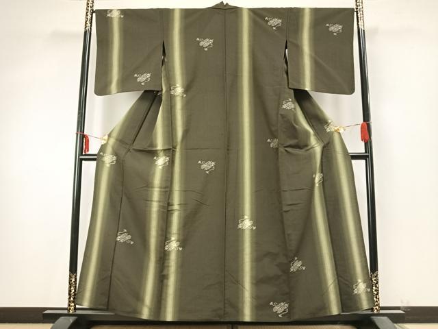 平和屋着物▽上質な紬 単衣 巻物 正絹 逸品 AABA7763fy