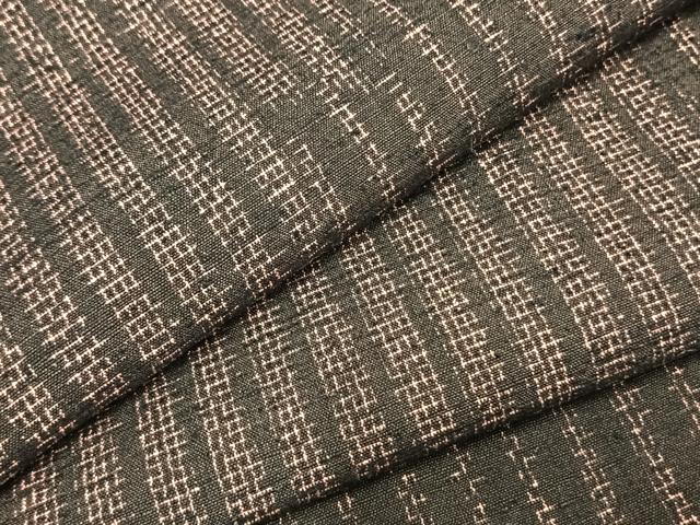 平和屋着物▽上質な紬　単衣　縞　正絹　逸品　AABA7787fy