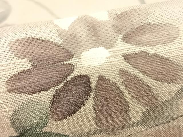 平和屋着物▽訪問着 単衣 紬地 手描き 草花文 金彩 正絹 逸品