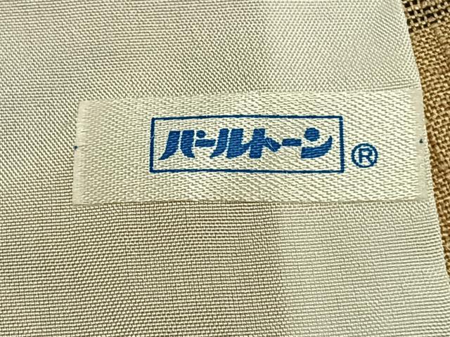 平和屋着物▽上質な紬 単衣 花蝶間道 正絹 逸品 AABA7799fy