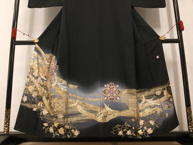 美品❇️豪華手描き友禅金銀彩刺繍　黒留め袖　五つ紋 　フルセットA835 楽天市場】【レンタル】 留袖 mito_223 F‐27607 錦繍の美 金刺繍の飛翔