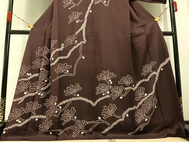 平和屋着物○訪問着 絞り 松文 正絹 逸品 AABA7837ph