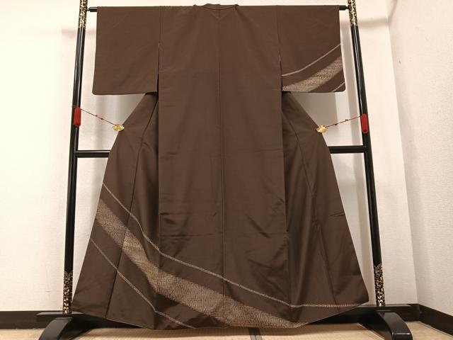 平和屋着物●訪問着　紬地　絞り　正絹　逸品　AABA7853ph