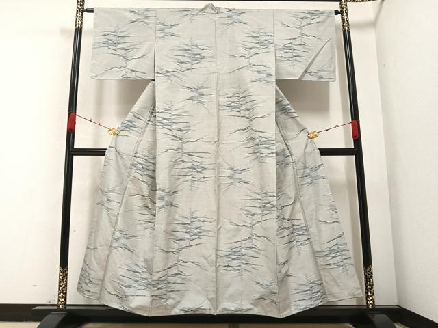 平和屋着物●本場大島紬　白大島　一元7マルキ　草木文　正絹　逸品　AABA7867ph 平和屋着物○本場大島紬 白大島 一元7マルキ 草木文 正絹 逸品