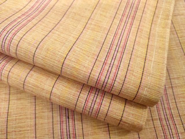 平和屋着物●上質な紬　縞　正絹　逸品　AABA7933ck