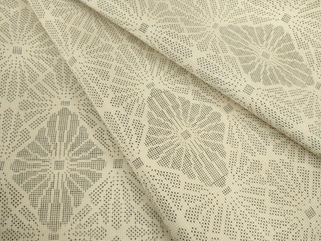 平和屋着物●本場大島紬　一元絣　花菱文　正絹　逸品　AABA7943ck