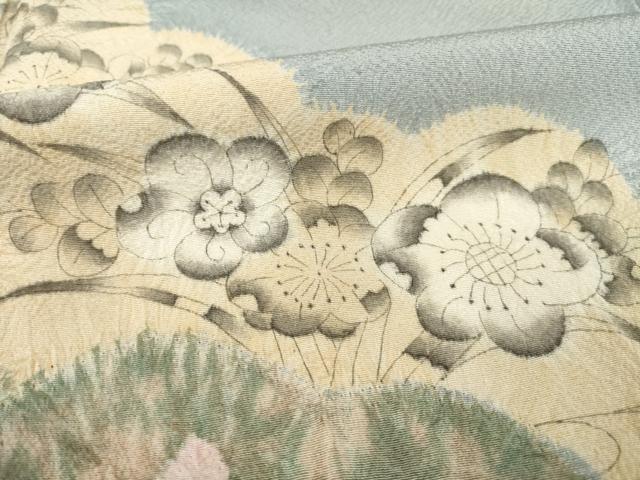 平和屋着物○訪問着 辻が花 絞り 雲重ね花文 正絹 逸品 AABA7982ck