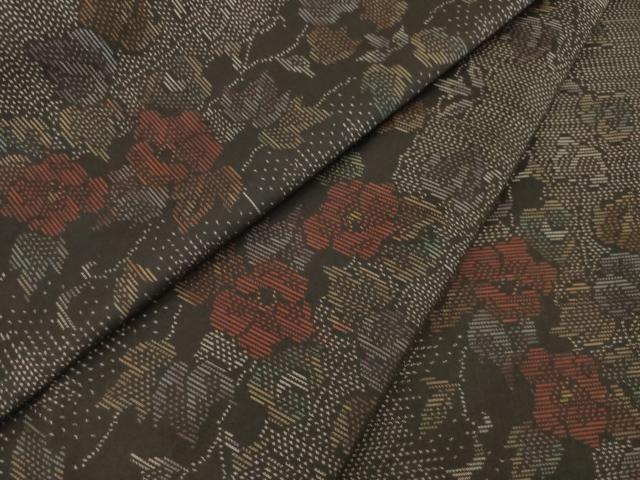 平和屋着物●本場大島紬　花蔦草間道　正絹　逸品　AABA7983ck