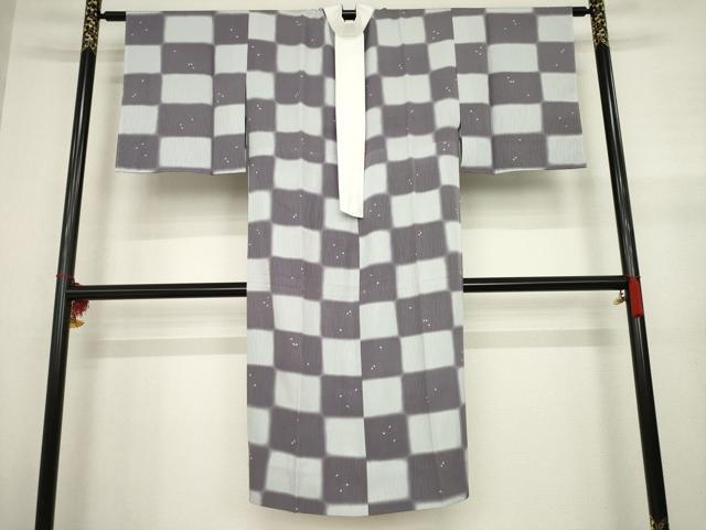 平和屋着物●長襦袢　無双仕立て　市松舞桜文　正絹　逸品　AABA7991ck 平和屋着物○長襦袢 無双仕立て 市松舞桜文 正絹 逸品 AABA7991ck