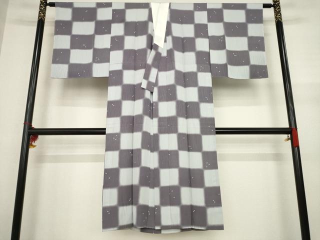 平和屋着物●長襦袢　無双仕立て　市松舞桜文　正絹　逸品　AABA7991ck