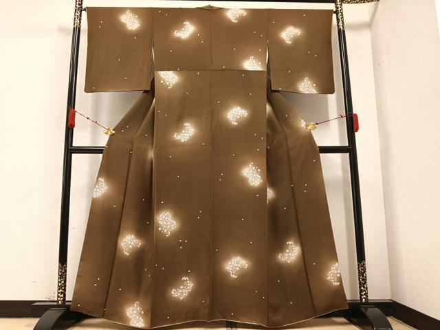 平和屋着物○上質な小紋 舞桜文 暈し染め 金銀彩 正絹