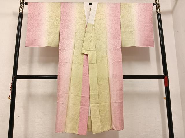 平和屋着物●長襦袢　無双仕立て　草花地紋　暈し染め　やまと誂製　正絹　逸品　AABA8194ph