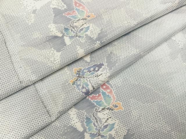 平和屋着物●都喜ヱ門　本場大島紬　カタス7マルキ　総絣　舞蝶間道　藤絹織物謹製　正絹　逸品　AABA8197ph