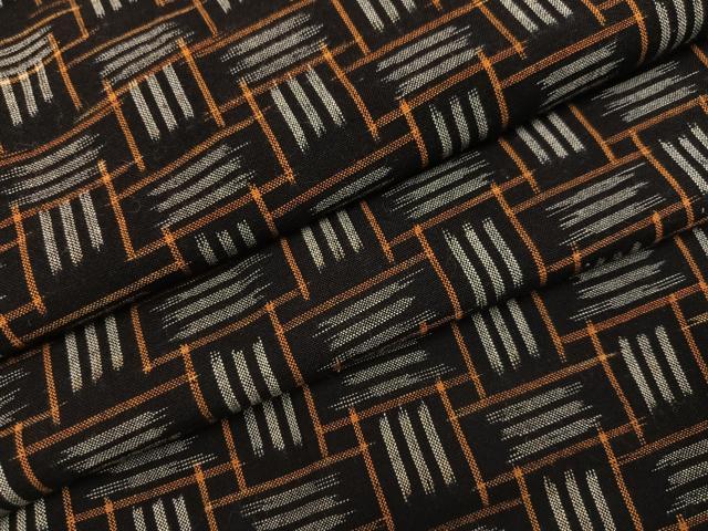 平和屋着物●久留米絣　単衣　綿　逸品　AABA8207ph