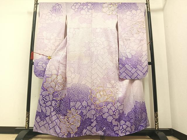 平和屋着物●豪華振袖　駒刺繍　絞り　牡丹　やまと誂製　正絹　逸品　AABA8227ph