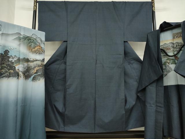 平和屋着物●男性　本場大島紬　アンサンブル　長襦袢(袷)セット　100亀甲　総詰め　正絹　逸品　AABA8243ck