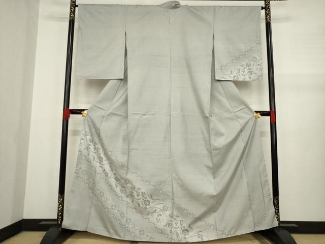 平和屋着物●本場大島紬　訪問着　白大島　カタス7マルキ　花蔦草文　正絹　逸品　AABA8246ck