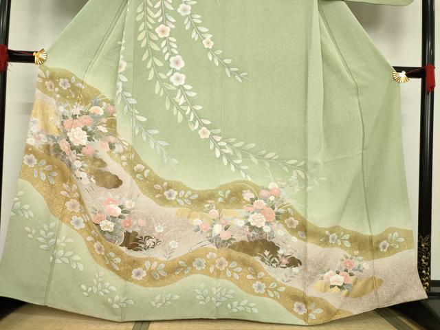 平和屋着物○訪問着 友禅 道長花車文 正絹 逸品 AABA8256ck