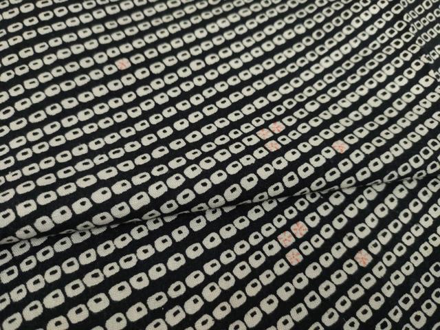 平和屋着物○結城紬 鹿の子文様 黒地 証紙付き 正絹 逸品 AABA8261ck