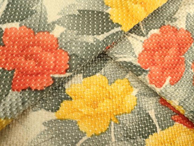 平和屋着物●名門　藤娘きぬたや・総絞り　小紋　手描き　草花文　正絹　逸品　AABA8263ck