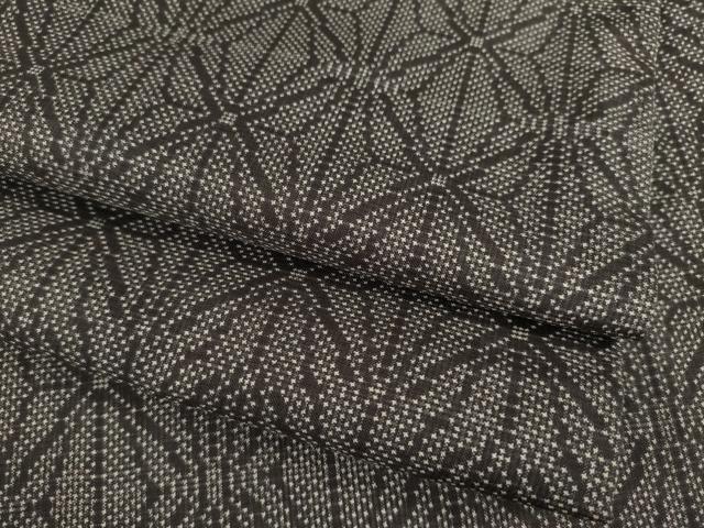 平和屋着物●本場大島紬　一元7マルキ　麻の葉文様　正絹　逸品　AABA8270ck