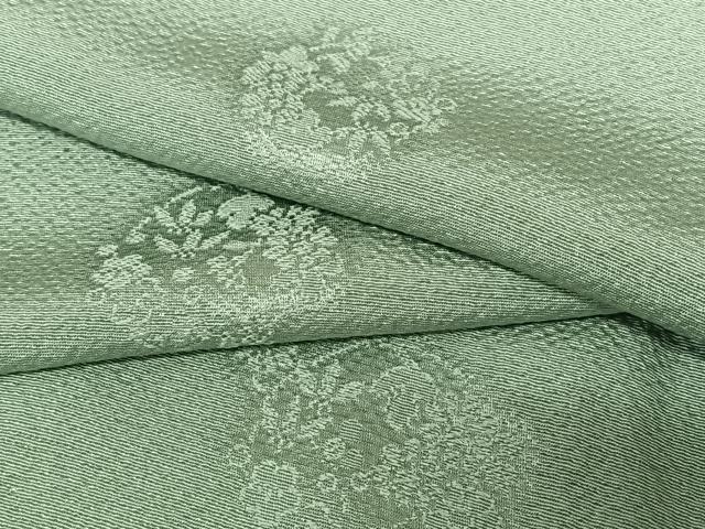 平和屋着物●上質な色無地　花丸地紋　豆がら茶色　正絹　逸品　AABA8785zg