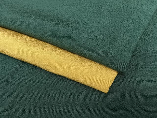 平和屋着物○上質な小紋 片身替わり 百入茶色×黄土色