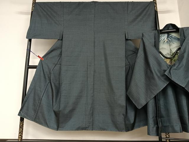 平和屋着物●男性　本場大島紬　アンサンブル　100亀甲　総詰め　キングサイズ　正絹　逸品　AABA8831zg