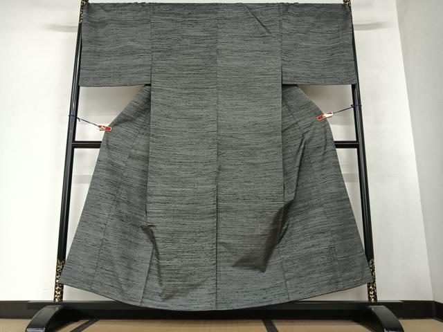 平和屋着物●男性　紬　アンサンブル　色無地　黒橡色　正絹　逸品　AABA8836zg 平和屋着物○男性 紬 アンサンブル 色無地 黒橡色 正絹 逸品 AABA8836zg