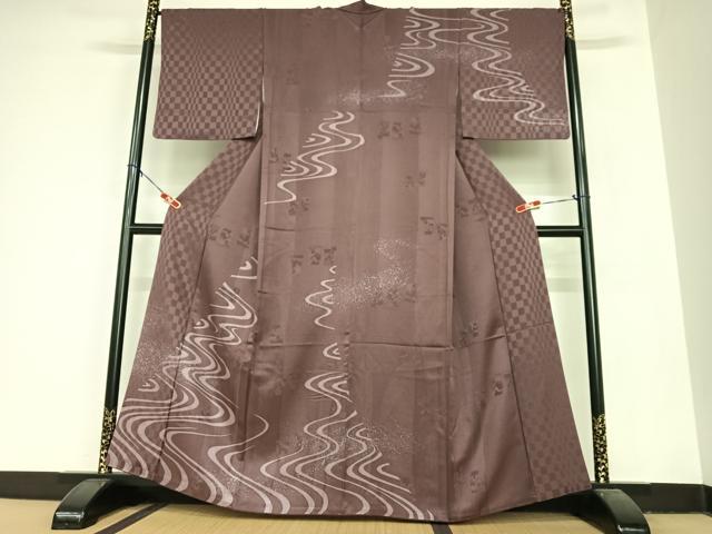平和屋着物●訪問着　流水文　正絹　逸品　AABA8853zg