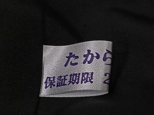 平和屋着物○極上 お召 花唐草文 黒地 ロング丈 正絹 逸品 AABA8871zg 紬