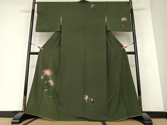 平和屋着物●訪問着　手描き　乱菊　暈し染め　金彩　正絹　逸品　AABA8873zg