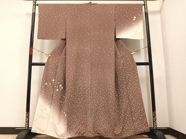 平和屋着物●訪問着　舞桜文　暈し染め　金彩　正絹　逸品　AABA8884ph