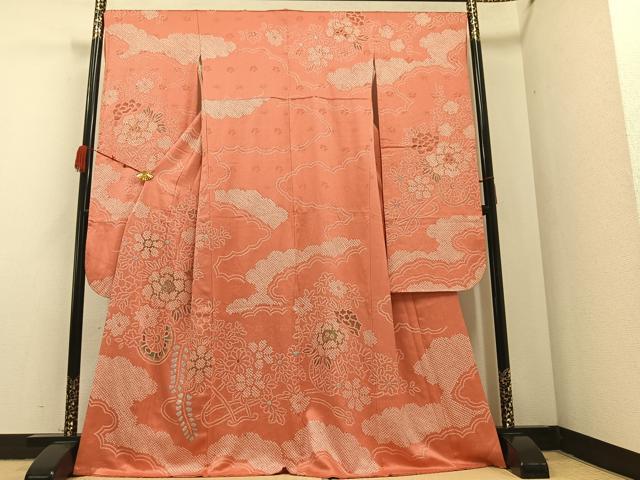 平和屋着物●豪華振袖　絞り　花車文　金彩　正絹　逸品　AABA8888ph