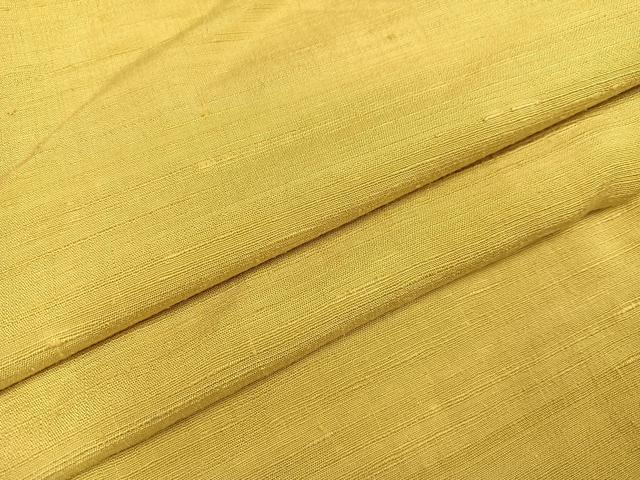 平和屋着物●上質な紬　色無地　芥子色　正絹　逸品　AABA8935ph