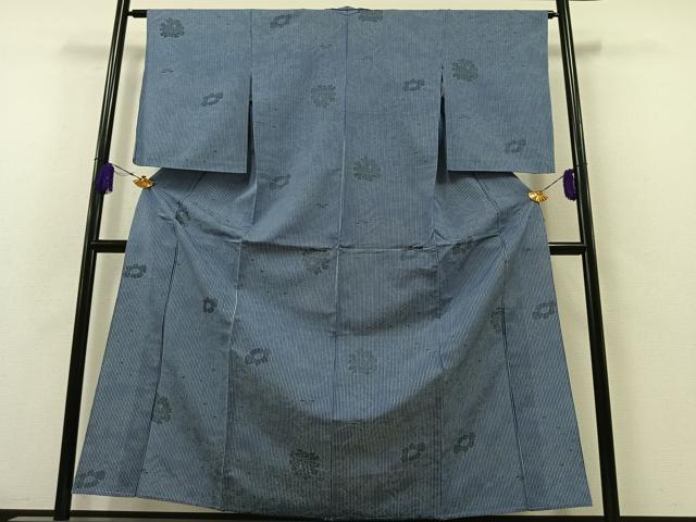 平和屋着物▽お召　単衣　草花文　正絹　逸品　AABA9153jh 平和屋着物▽お召 単衣 草花文 正絹 逸品 AABA9153jhの通販はau PAY