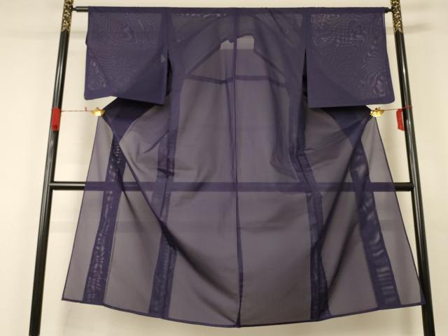 平和屋着物＊夏物　色無地　絽　黒紅色　洗える着物　AABA9288jd