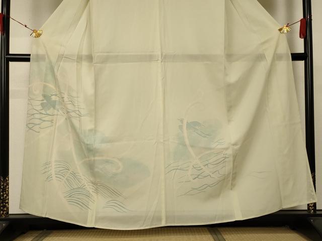 平和屋着物＊夏物　訪問着　絽　舞鳥文　正絹　逸品　AABA9327jd_2