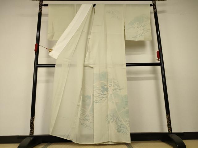 平和屋着物＊夏物　訪問着　絽　舞鳥文　正絹　逸品　AABA9327jd_1