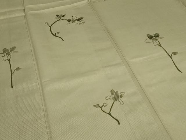 平和屋着物＊夏物　訪問着　絽　枝花文　正絹　逸品　AABA9331jd_3