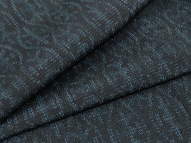 平和屋着物▽お召　単衣　立涌花文　正絹　逸品　未使用　AABA9375jd