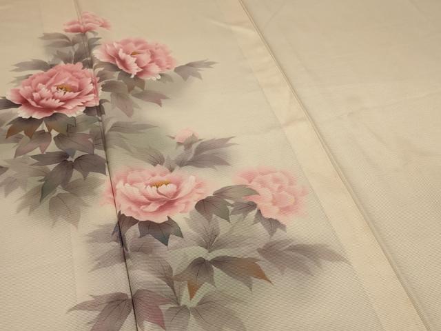 平和屋着物＊夏物　訪問着　絽　手描き　草花文　暈し染め　正絹　逸品　AABA9381jd_3