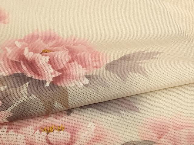 平和屋着物＊夏物　訪問着　絽　手描き　草花文　暈し染め　正絹　逸品　AABA9381jd_4