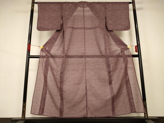 平和屋着物＊夏物 小紋 紗 草花文 正絹 逸品 AABA9383jd