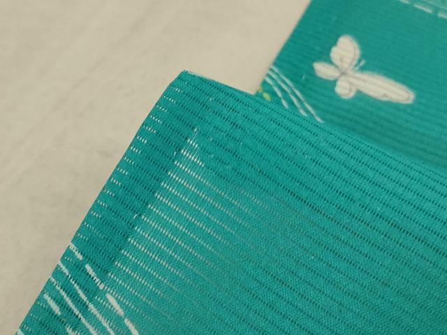 平和屋着物＊夏物　小紋　絽　流水舞蝶文　洗える着物　AABA9393jd_6